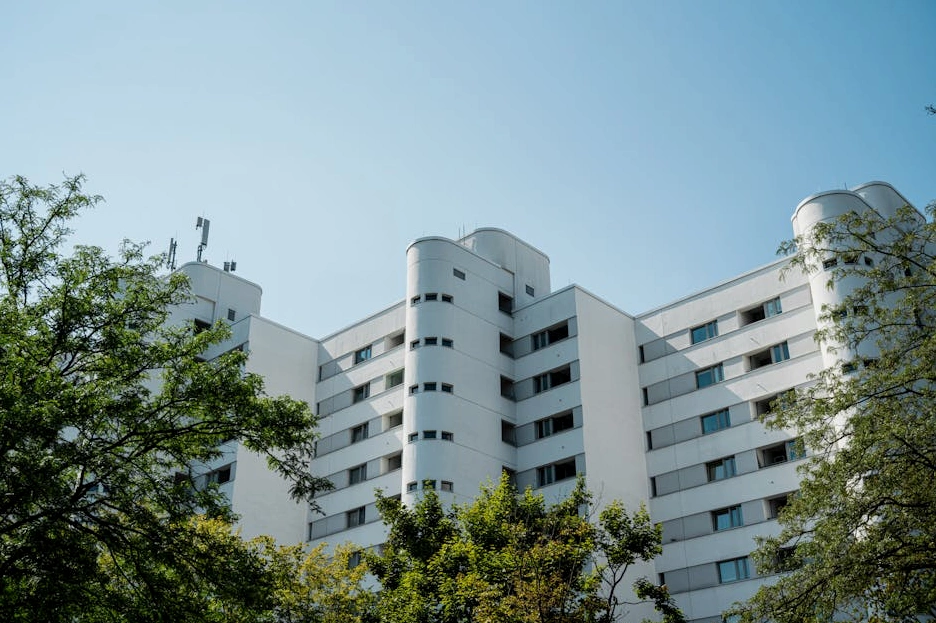 The striking architectural facade of the Altius Group headquarters in Berlin.
